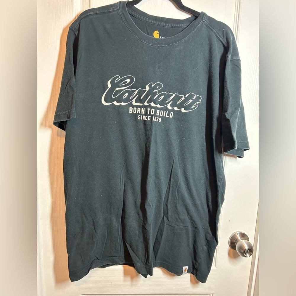Carhartt Men's Dark Gray Tee with Logo - Size Large Tall
